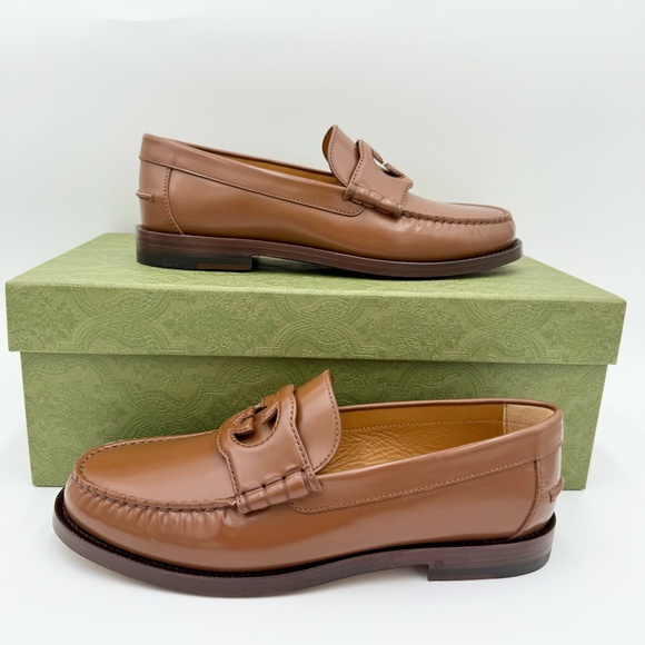 Gucci Men's Interlocking G Leather Loafers - Picture 1 of 10
